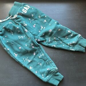 GAP Kids Teal Floral Sweatpants